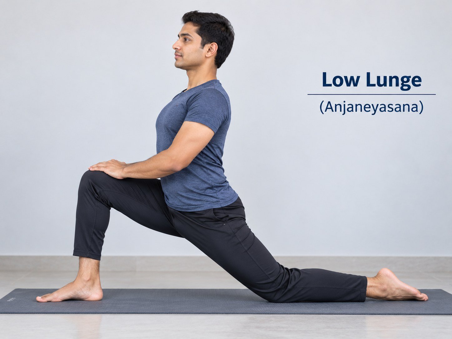Low Lunge (Anjaneyasana) hip flexor stretch demonstration